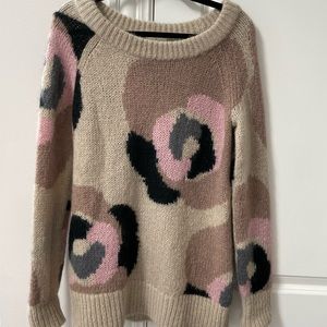 KATE SPADE Deco Rose Mohair Sweater in Beige Multi S